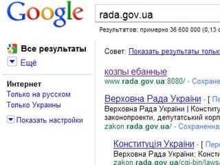ФОТОФАКТ. Google назвал украинских депутатов козлами ...